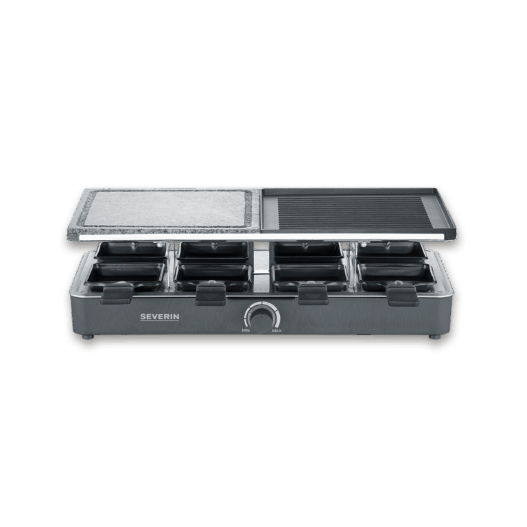 severin-raclette-und-fondue-rg-2376-raclette-mit-naturgrillstein-und-grillplatte