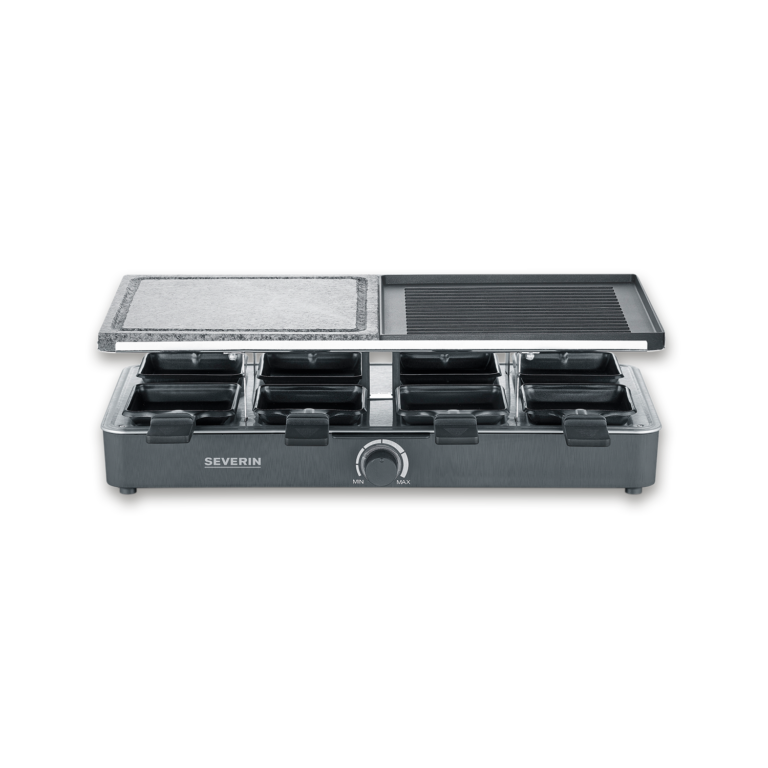 severin-raclette-und-fondue-rg-2376-raclette-mit-naturgrillstein-und-grillplatte